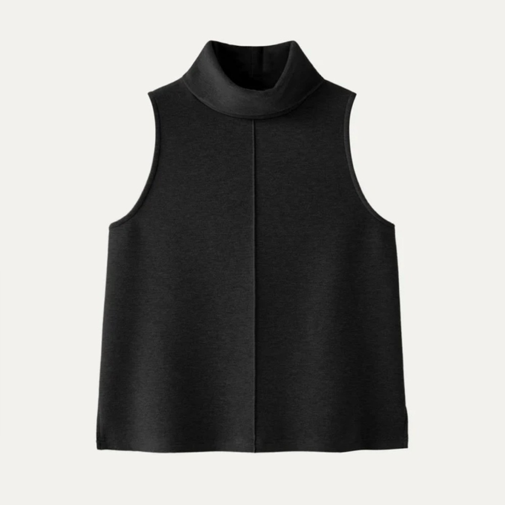 NWT OGL FuzzLuxe Turtle Neck Split Hem Top Black Medium